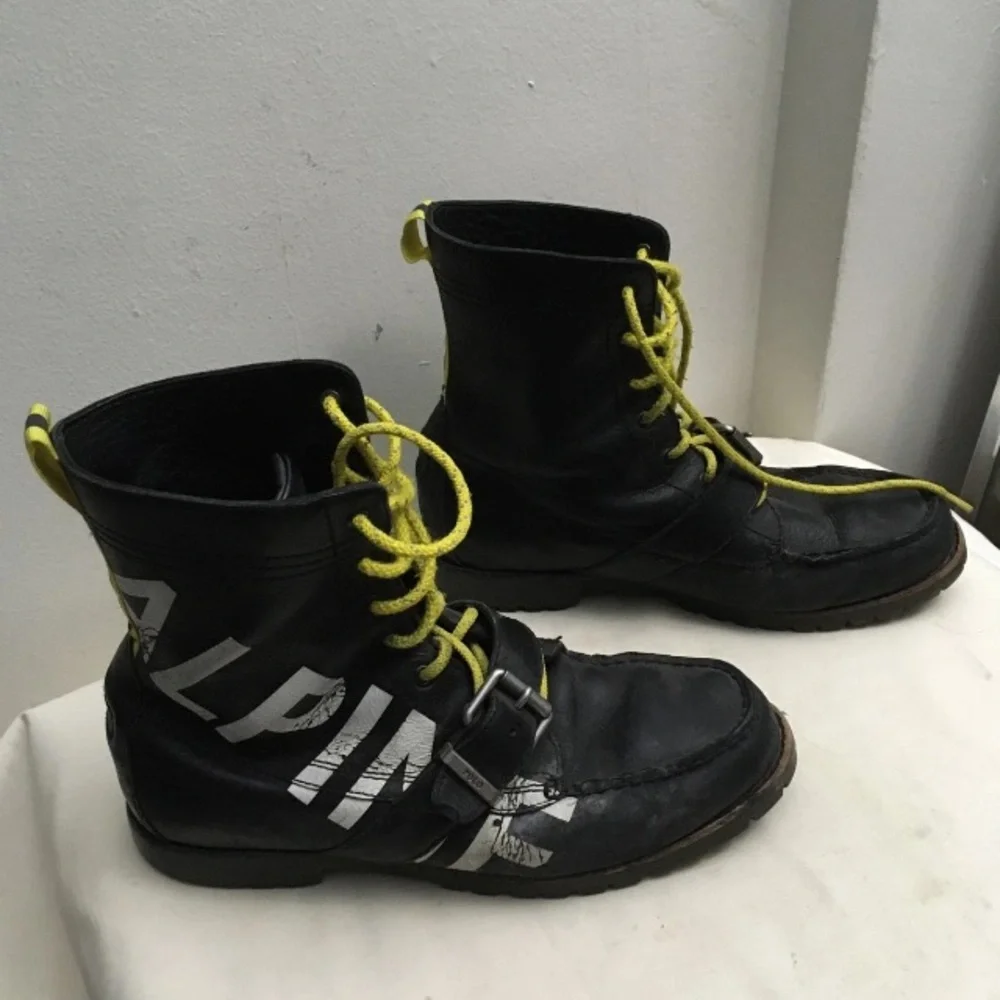 Men’s POLO RALPH LAUREN Size 10 D RANGER HI TECH ALPINE BLACK LEATHER BOOTS